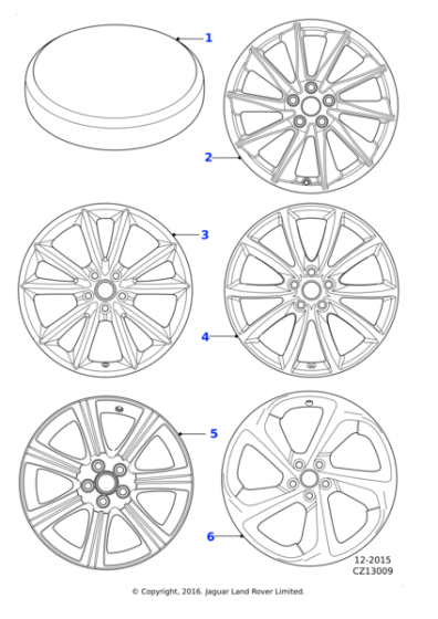 T2R14357PVJ - Jaguar Spare wheel cover