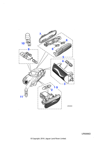 C2S20577 - Jaguar Door hazard lamp