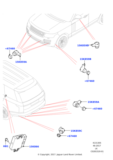 LR093753 - Land Rover Sensor - Parking Aid System