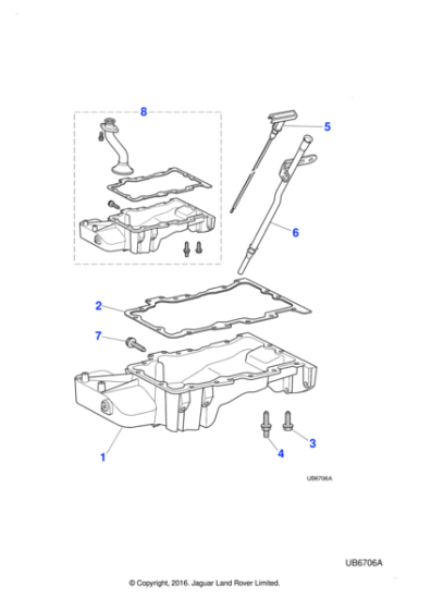 C2S43270 - Jaguar Oil sump gasket