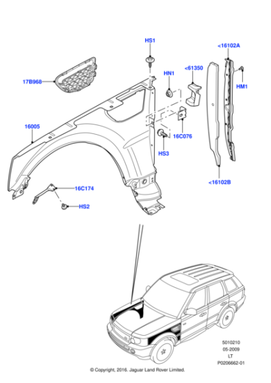 LR030769 - Land Rover Grille