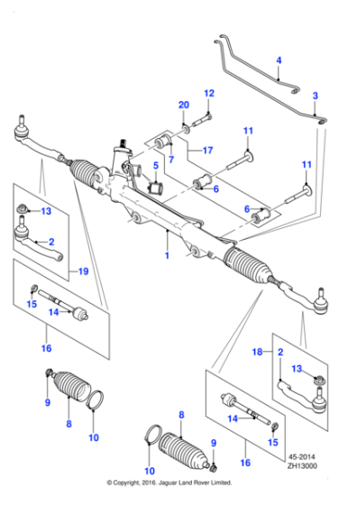 T2R1327 - Jaguar Steering rack and pinion