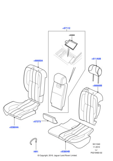 LR017910 - Land Rover Cover - Seat Back