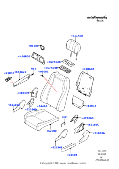 LR110806 - Land Rover MOULDING - HEADREST MOUNT