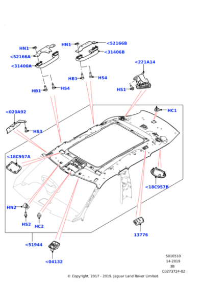 LR117045 - Land Rover Headlining - Roof