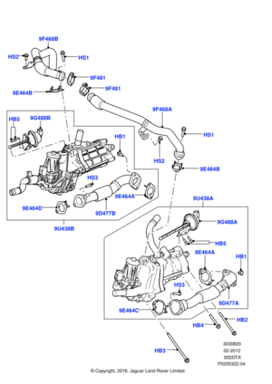 LR020547 - Land Rover Tube - Egr Valve To Exhaust Manifld