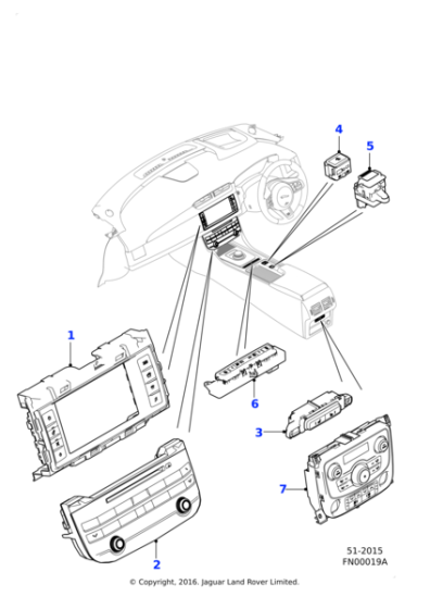 T2H5292 - Jaguar Air conditioning control panel