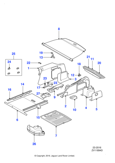 C2Z30560AMX - Jaguar Trunk side carpet