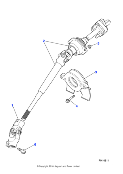 C2P14846 - Jaguar Steering column shaft/swing link