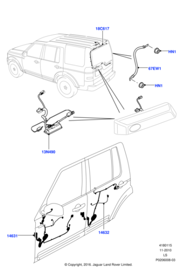 LR015704 - Land Rover Wiring