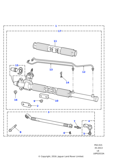 QAB000313E - Land Rover Rack assembly power assisted steering