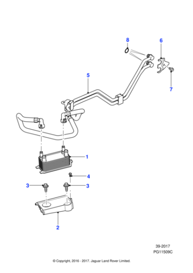 C2Z14281 - Jaguar Oil cooler pipe