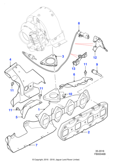 AJ813312 - Jaguar Exhaust manifold gasket