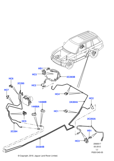 LR017421 - Land Rover Tube - Brake