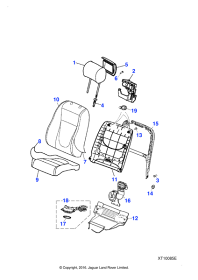 C2C36264 - Jaguar Front seat frame support