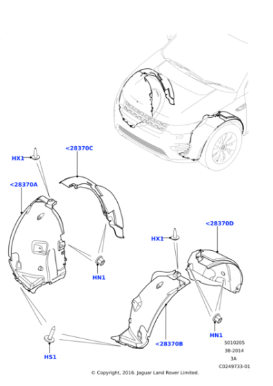 LR061100 - Land Rover Shield - Splash - Wheelhouse