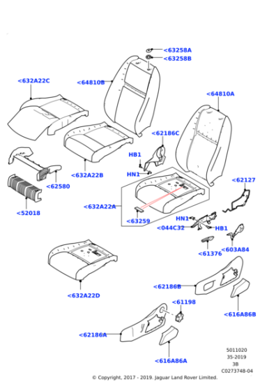 LR116136 - Land Rover Valance - Seat Cushion