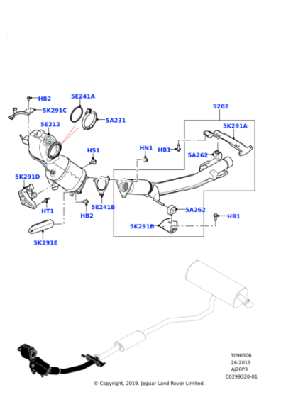 LR125527 - Land Rover Bracket - Exhaust Pipe Mounting