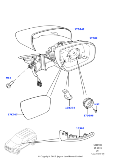 LR025173 - Land Rover Mirror