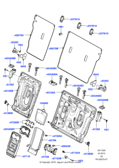 LR028411 - Land Rover Hinge - Rear Seat Cushion