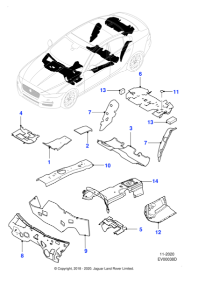 T4N28739 - Jaguar Insulation pad