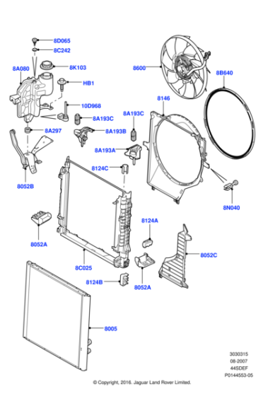 LR015169 - Land Rover Support - Radiator