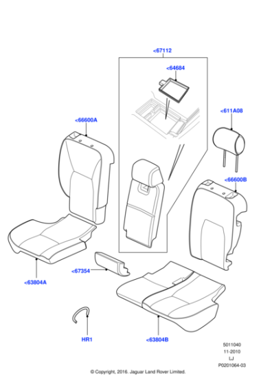 LR017629 - Land Rover Head Rest