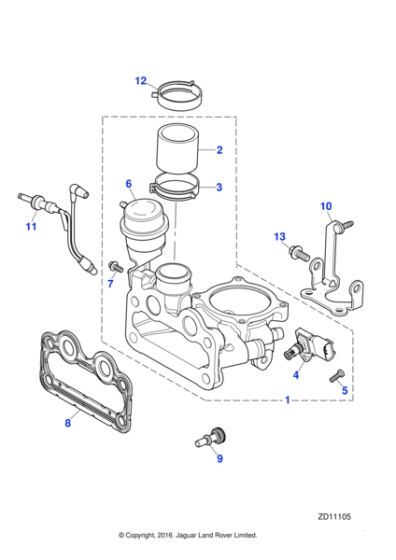 AJ811277 - Jaguar Hose - Vacuum