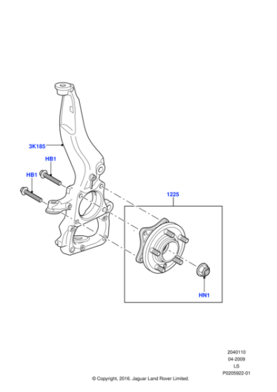 LR076692 - Land Rover Hub And Bearing - Wheel