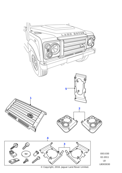 LR041451 - Land Rover Grille - Radiator