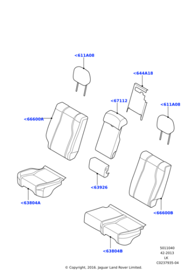 LR036603 - Land Rover Cover - Seat Back