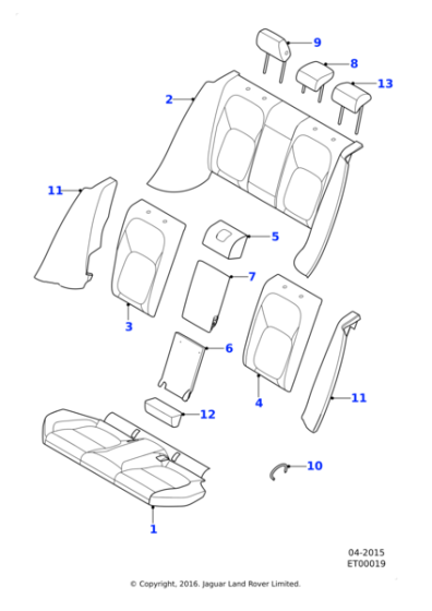 T2H44023YLN - Jaguar Headrest