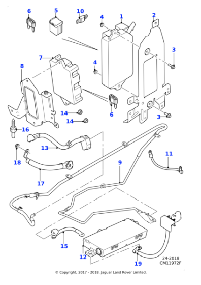 T2R11162 - Jaguar Positive battery cable