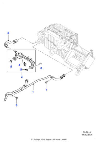 C2P12408 - Jaguar Heater hose