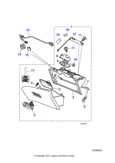 XR842168LEG - Jaguar Glovebox