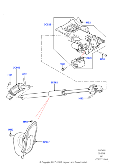 LR053752 - Land Rover Steering Column