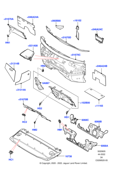 LR135625 - Land Rover COVER - COWL AIR VENT