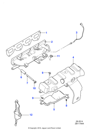 JDE13611 - Jaguar Exhaust manifold heatshield