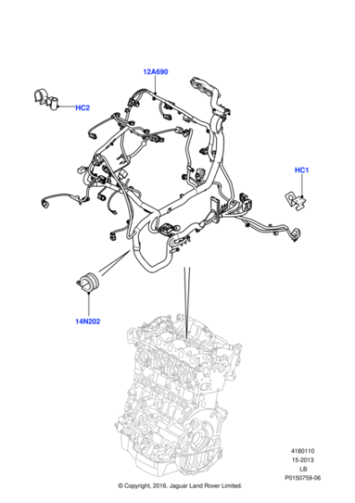 LR022059 - Land Rover Wiring - Engine