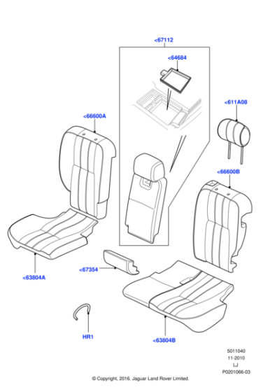 LR017151 - Land Rover Cover - Seat Back