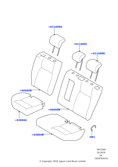 LR127698 - Land Rover Cover - Seat Cushion