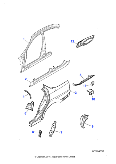 XR831786 - Jaguar Body side panel