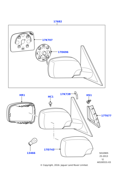 CRC000081PUY - Land Rover Cover - Mirror Housing