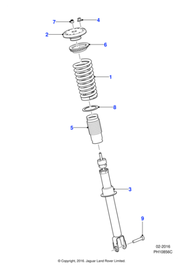 C2D51875 - Jaguar Spring/damper mounting