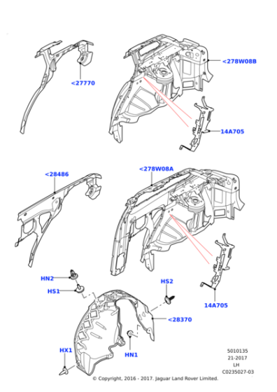 LR043957 - Land Rover Shield - Splash - Wheelhouse