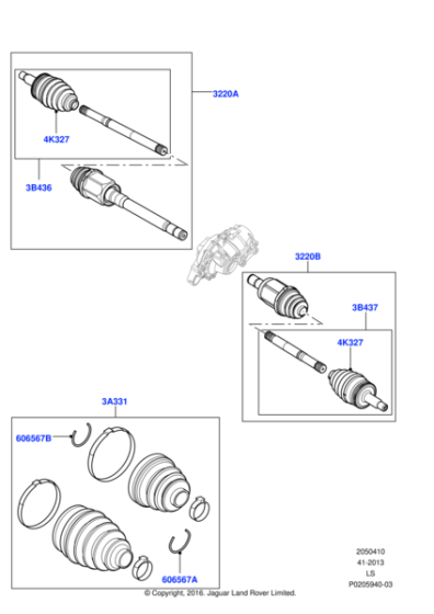 LR047294 - Land Rover Shaft - Front Axle