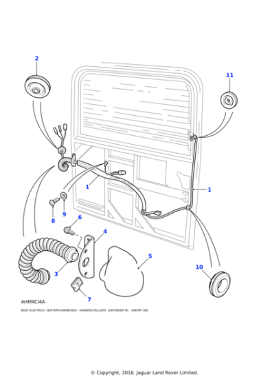 YMN000022 - Land Rover Harness-rear end door