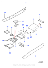 T2R11469YYK - Jaguar Console armrest/lid