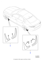 Jaguar Accessories Mudflaps - Rear, Pre 21MY