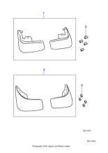 Genuine Jaguar Mudflaps - Front (C2D12682)